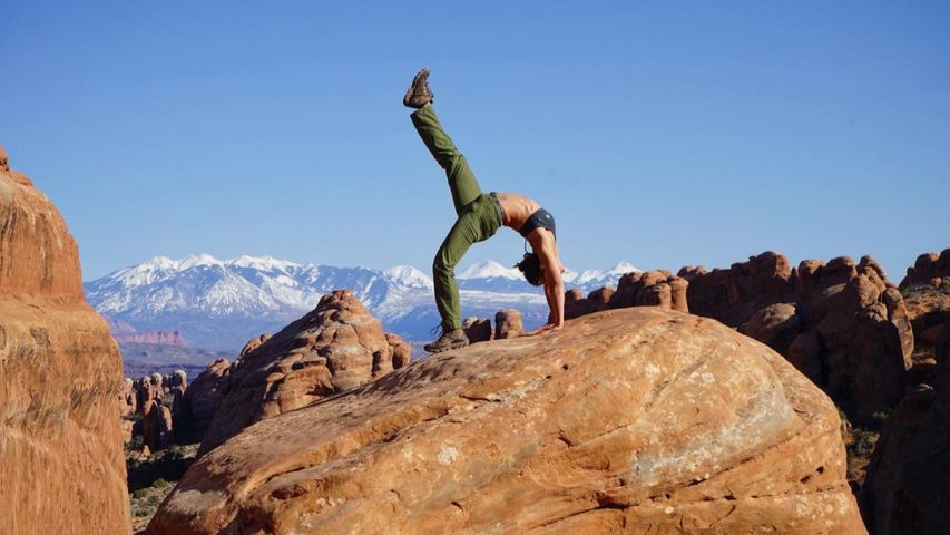 woman doing yoga